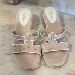 Cole Haan Tan Sandals Slip-On Minimalist Design